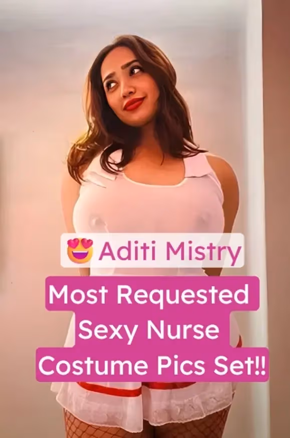 Aditi Mistry Nurse Costume Pics - Clear Nipples Visible!