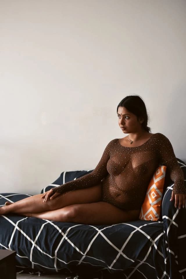 Image of Famous Bengali Model Instagram Influencer Chirasree Sarkar Fully Nude Big Boobs Show In Black Lingerie See Through Dress Photoshoot Collection