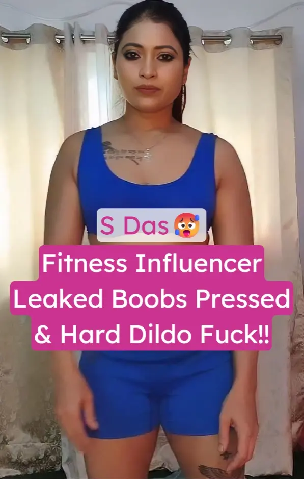 Famous Fitness Influencer S Das Leaked Blue Lingerie Teasing Boobs Pressed Hard Dildo Fuck
