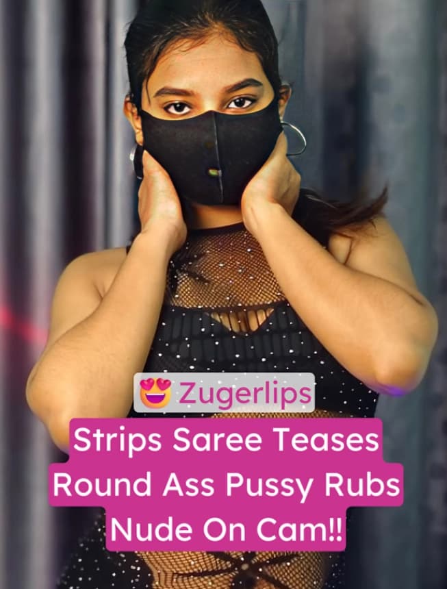 Image of Insta Belly Dancer Zuperlips Strips Saree Teasing Round Ass And Rubbing Wet Pussy Nude