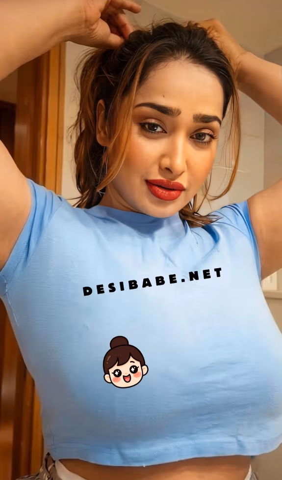 Image of Aditi Mistry Premium Live Squeezing Her HUGE Boobs and Deep Cleavage Nipples Poking