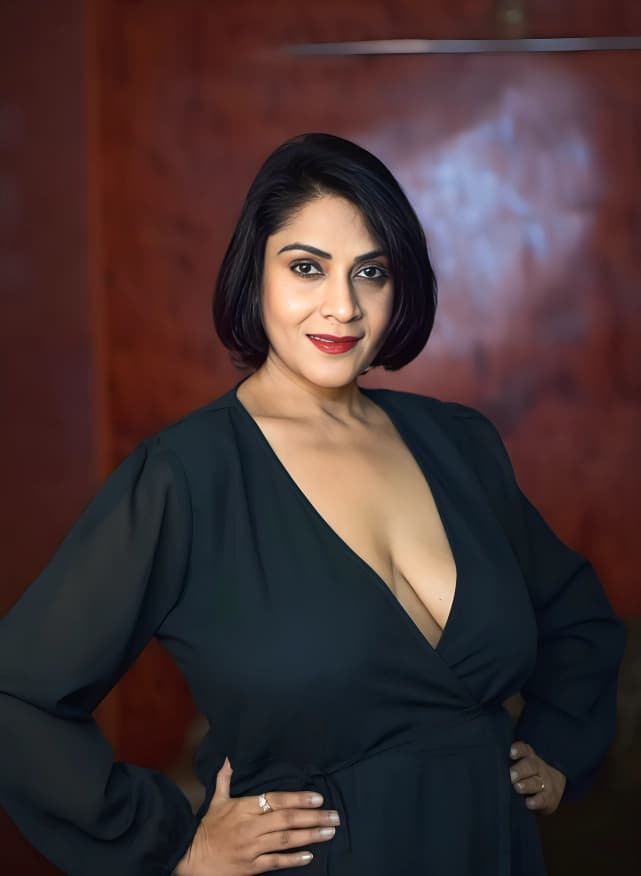 Image of Famous Bengali Actress Sanchita Sajjan Teasing In See-Through Netted Black Lingerie Exposing Nipples