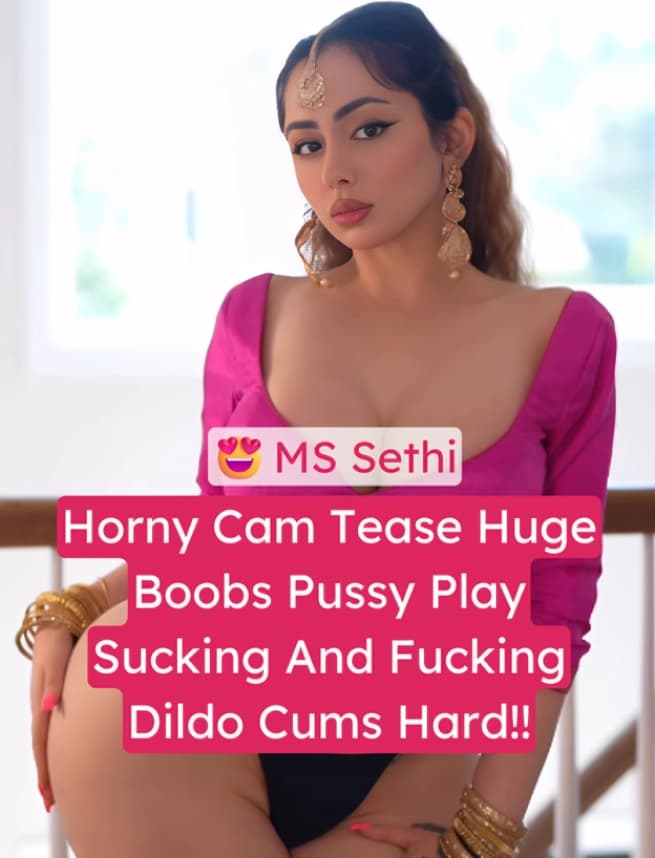 Image of Insta Model MS Sethi Horny Teasing Her Huge Boobs Playing With Pussy On Couch Sucking And Fucking Dildo Cums Hard